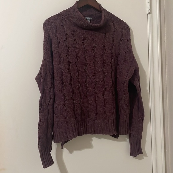 Aerie Sweater Womens Small Purple Chunky Cable Knit Pullover Long Sleeve - Picture 1 of 5